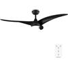 Cecotec Ventilatore da Soffitto con Luce EnergySilence Aero 5295 Black. 40 W, Diametro 137 cm, Lampada a LED, Telecomando, 6 Velocità, Timer Fino a 8 Ore, 3 Pale, Estate/Inverno