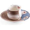 Seletti Hybrid Collezione Tavola, TAZZINA da caffè con PIATTINO in Porcellana Hybrid 2.0-DJENNE