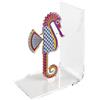 Vesta REGGILIBRO CAVALLUCCIO IN CRISTALLO ACRILICO TRASPARENTE CON DECORO MULTICOLOR
