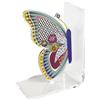 Vesta REGGILIBRO FARFALLA IN CRISTALLO ACRILICO TRASPARENTE CON DECORO MULTICOLOR