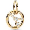 PANDORA Pendente Moments con segno zodiacale del Cancro placcato in oro 14 carati con zirconi cubici trasparenti
