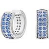 Bling Jewelry Fascia Di Zirconi Cubici Minimalista Con Pavé Di Zaffiro Blu Simulato, Cuffie Per Orecchie A Cartilagine Con Clip Avvolgente Per Orecchino Helix Per Donne In Argento Sterling .925