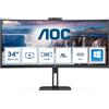 AOC CU34V5CW/BK (3440 x 1440 pixel, 34"), Monitor, Nero