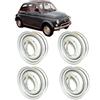 Kit 4 Cerchi Ruota in Ferro Omologati per FIAT 500 Epoca Alta Qualità 3,50x12