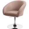 Mendler Sedia da pranzo HWC-F19, sedia da cucina girevole sedia lounge, girevole regolabile in altezza ~ Pelle finta taupe