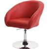 Mendler Sedia da pranzo HWC-F19, sedia da cucina girevole sedia da salotto, girevole regolabile in altezza ~ Pelle finta rosso