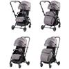 Mibb Passeggino Leggero e Compatto Reversibile LEVEL UP GRIGIO