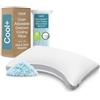 Coop Home Goods, Cuscino Cool+ sagomato con riempimento regolabile in memory foam per letto matrimoniale, con gel rinfrescante, supporto per il collo, cuscino per dormire sulla schiena o sul fianco