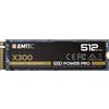 ‎Emtec Emtec X300 M.2 SSD Power Pro 512 GB, M.2 2280, NVMe PCIe Gen 3.0 x4