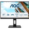 AOC MONITOR 27 LED IPS 4K UHD 16:9 350 CDM, USB-C, DP/HDMI, PIVOT, MULTIMEDIALE