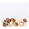 THUN, Portafoto con Cuori in Ceramica Decorata a Mano e Vetro, Versione Media, Linea Angel Love, 14 x 7 x 4.6 cm h