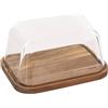 5 five simply smart 5Five - HARMONY Scatola per formaggi marrone in vetro borosilicato e legno di acacia - 24,3x18,4x12 cm - Conservazione alimenti, accessorio da cucina