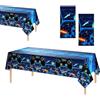 KARELLS Tovaglie per Videogiochi,2 pezzo Tovaglia per Videogiochi e Feste,Decorazioni per Feste di Gioco,per Videogiochi,Decorazione per Feste,in Plastica,Tovaglia usa e Getta,137 x 274 cm,Blu