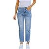 Generic Donne Elastico Vita Alta Gamba Dritta Jeans Strappati Sfrangiato Caviglia Denim Pantaloni Donna Elastico in Vita Pantaloni, blu cielo, XXL