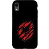 Sports Graphics Custodia per iPhone XR Red Baseball Effetto Torn Player Fan Graphic