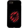 Sports Graphics Custodia per iPhone SE (2020) / 7/8 Red Baseball Effetto Torn Player Fan Graphic
