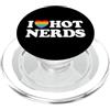 I Heart Hot Nerds Cute LGBTQA Queer Rain Amo Caldo Nerd Divertente Geek Scienza Gamer Intelligente Gay Pensatore PopSockets PopGrip per MagSafe