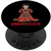 Maghreb Heritage Patriotic Apparel Bandiera del Marocco Disordinato Bun Girl Maroccan Roots PopSockets PopGrip Adesivo
