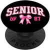 Senior 2027 T Shirt with Bow For Girls W Senior 2027 Classe di 27 Coquette Bow Toile Floral Graduazione PopSockets PopGrip Adesivo