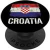 Croatian Flag Graphic Designs Bandiera Croazia Vintage Distressed Croato PopSockets PopGrip Adesivo