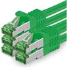 1aTTack.de Cat.7 Cavo di Rete 1,5m - Verde - 5 Pezzi - Ethernet LAN Cat.7 SFTP Spina RJ45 Cat6a 10 Gbit/s Compatibile con Cat5 Cat6 Cat6a Cat8 per Switch Router Modem Patchpanel