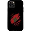 Moroccan Heritage Designs Custodia per iPhone 11 Pro Bandiera del Marocco, stile strappato, orgoglio marocchino, nazione