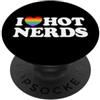 I Heart Hot Nerds Cute LGBTQA Queer Rain Amo Caldo Nerd Divertente Geek Scienza Gamer Intelligente Gay Pensatore PopSockets PopGrip Adesivo