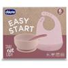 Chicco Easy Start Set Pappa Svezzamento in Silicone 6m+ - Rosa