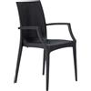 BUYBUY SEDIA STILE RATTAN CON BRACCIOLI COLORE NERO BRC02B
