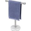 WAYDELI Supporto porta asciugamani con base in acciaio inox pesante, porta asciugamani a forma di T, autoportante per il piano di lavoro del bagno, acciaio inossidabile 304 (argento spazzolato)