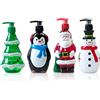 DRHLWZN Bottiglia decorativa a tema natalizio, dispenser di sapone, dispenser per shampoo, contenitori per lozioni, Babbo Natale, pupazzo di neve, albero di Natale, pinguino, bottiglia in plastica a pompa, 28