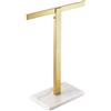 KOKOSIRI Porta asciugamani con base in marmo per bagno, cucina, piano di lavoro, in acciaio inox dorato, altezza 40 cm, THS0002-SM-BG