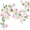OrgMemory Ghirlanda di fiori di peonia, festone di fiori di rosa, 1,8 m, arco di fiori per matrimoni, decorazione per la casa, runner da tavolo, decorazione per feste (ghirlanda di peonie champagne)