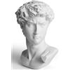 Garwor Statua di David a forma di testa di Michelangelo, busto da 15,2 cm, classico busto greco romano, decorazione per casa e ufficio