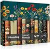 PPuzzling Puzzle vintage di libri di fiori di campo per adulti 1000 pezzi, pagine di libri floreali con piante puzzle, puzzle retrò da scaffale con fiori di campo in fiore, puzzle a tema letterario botanico per