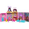 Enchantimals - Casetta dell'amicizia, casa delle bambole con mobili, 1 bambola e amico degli animali domestici, giocattolo con 7 aree giochi e 24 accessori, HXL53