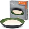 LEDVANCE Plafoniera LED Orbis Plate, nero-verde, 45W, 2200lm, 3000K, 480mm, 830 bianco caldo amichevole, dimmerabile in 3 livelli tramite calcio, protezione IP20, viti di montaggio e tasselli inclusi