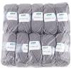 120 gruendl Alaska Uni, Confezione Risparmio 10 knaeuel à 100 G GOMITOLO A Mano, 80% Poliacrilico, 20% Cotone, Grigio Medio, 40 x 37 x 11 cm