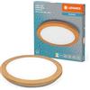 LEDVANCE ORBIS Disc da parete/soffitto con LED, decoro legno, 22W, 1800lm, 3000/4000K, diametro 30cm, protezione IP44 per bagni, viti/tasselli inclusi