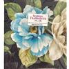 Tessuto con Peonie Blu per Sospeso Trasparente