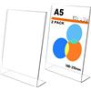 2 Pezzi Espositore Plexiglass A5, L Forma Porta Cartelli in Acrilico, Porta Menu