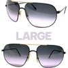 Vintage occhiali da sole uomo vintage anni 80 donna made in italy aviatore grandi NERO