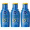 pdmtobemaintained Nivea Sun Latte Solare Protect & Hydrate SPF50+ 100 ml, Crema solare 50+ idratante formato viaggio 3x100 ml