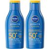 pdmtobemaintained Nivea Sun Latte Solare Protect & Hydrate SPF50+ 100 ml, Crema solare 50+ idratante formato viaggio 2x100 ml