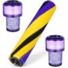 WYWY.Wide Spazzola a rullo morbida compatibile con aspirapolvere portatile Dyson V12 SV20 Detect Slim, con 2 filtri HEPA V12, ricambio per parti n. 971634-01