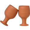 KRISHANA EXPORT STORE Mitti ka - Bicchieri da vino in terracotta naturale, fatti a mano, in argilla, per bevande, confezione da 2