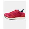 Trussardi, sneakers donna in pelle scamosciata e pizzo floreale, Rosso