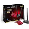 TP-Link Archer TXE75E AXE5400Mbps Tri-Band WiFi 6E Bluetooth 5.2 Adattatore PCIe con Due Antenne, Adattatore WiFi per PC, Chipset Intel, Base Antenna Magnetizzata, Staffa a Basso Profilo Incluso, WPA