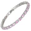 RIZILIA Zaffiro Rosa CZ 18K Oro Bianco Placcato Bracciale Tennis Donna