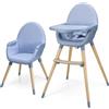kk Kinderkraft Kinderkraft FINI 2 Seggiolone Pappa 2 in 1, Rialzo da Sedia, Poggiapiedi Vassoio Regolabile, per Bambini da 6 Mesi fino 5 Anni, Nordic Breeze